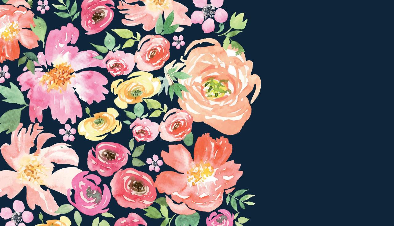 Watercolor Floral Desktop Wallpaper