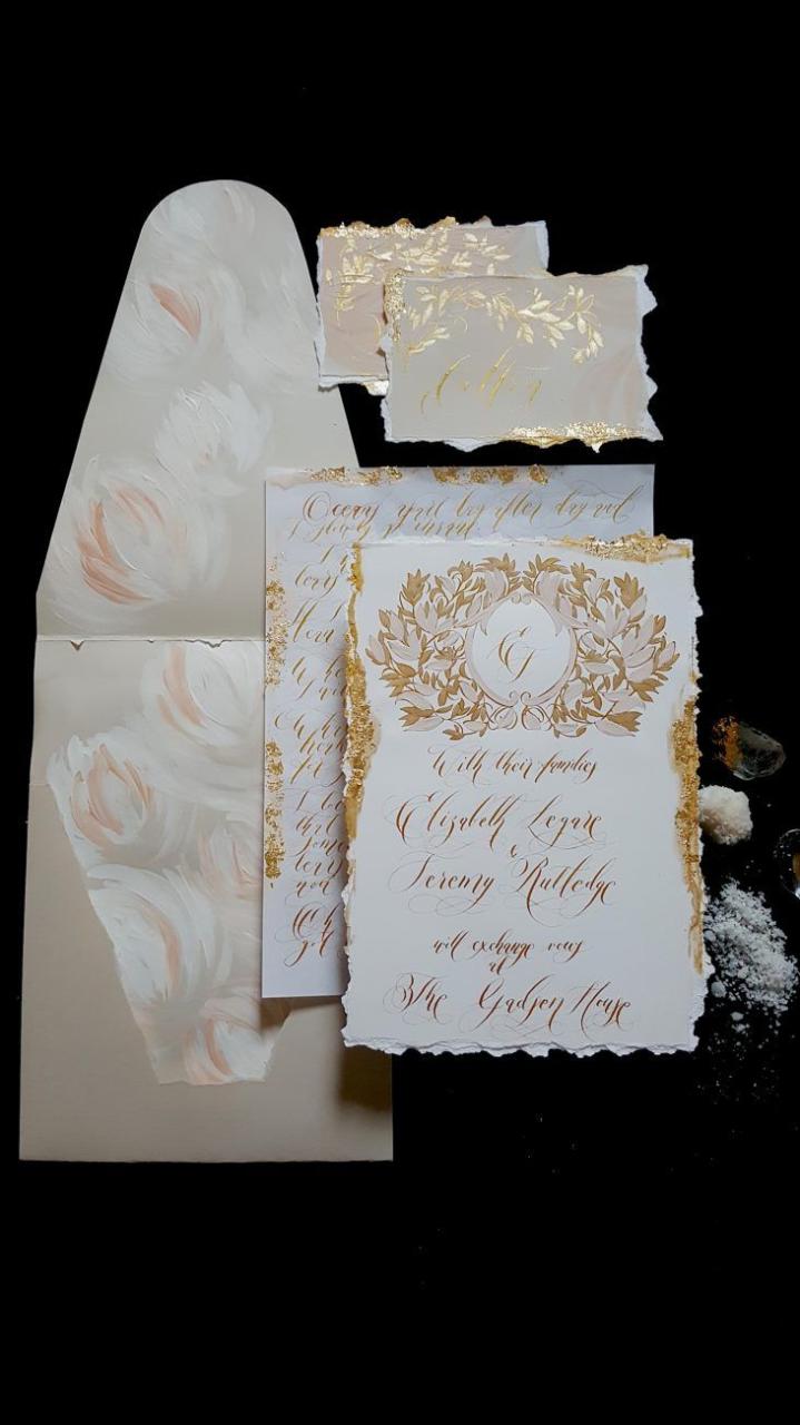 Custom Gold Foil Invitations with Luxurious Tarnished Gold Details | Gold foil invitation, Foil