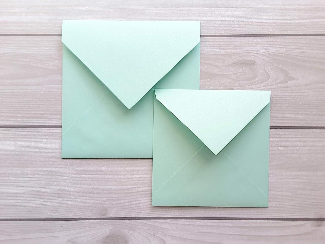 Amazon.com: 5x5 6x6 Green Envelopes/Pastel Green Envelope/Green Wedding envelopes/Wedding
