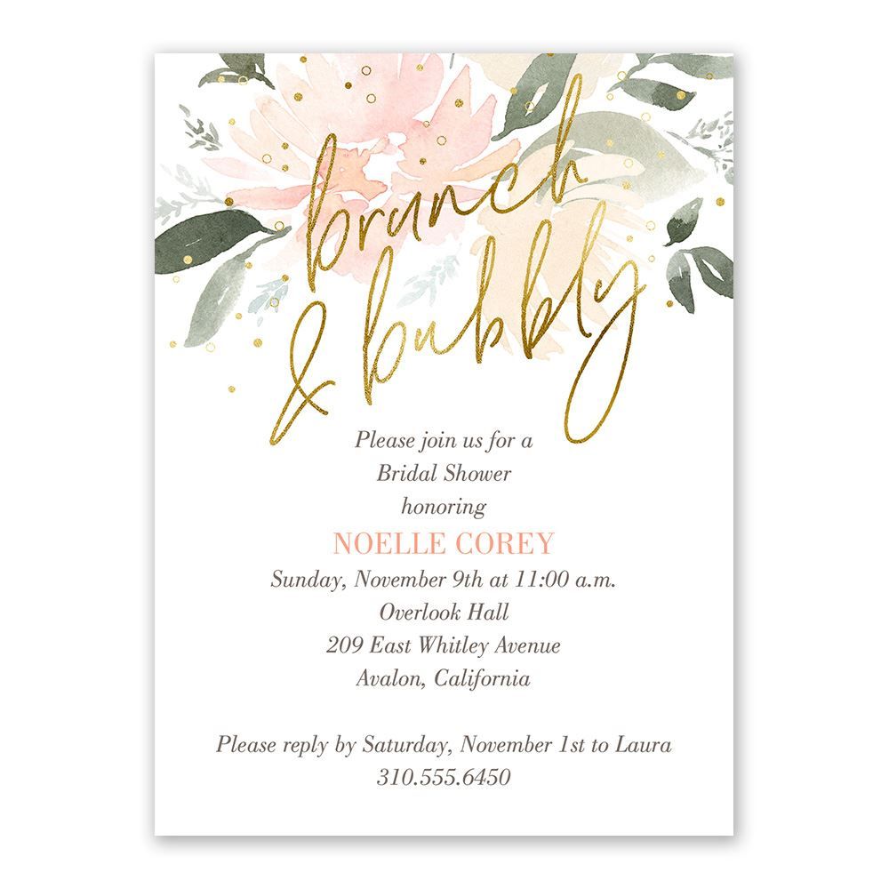 Bubbly Brunch Bridal Shower Invitation