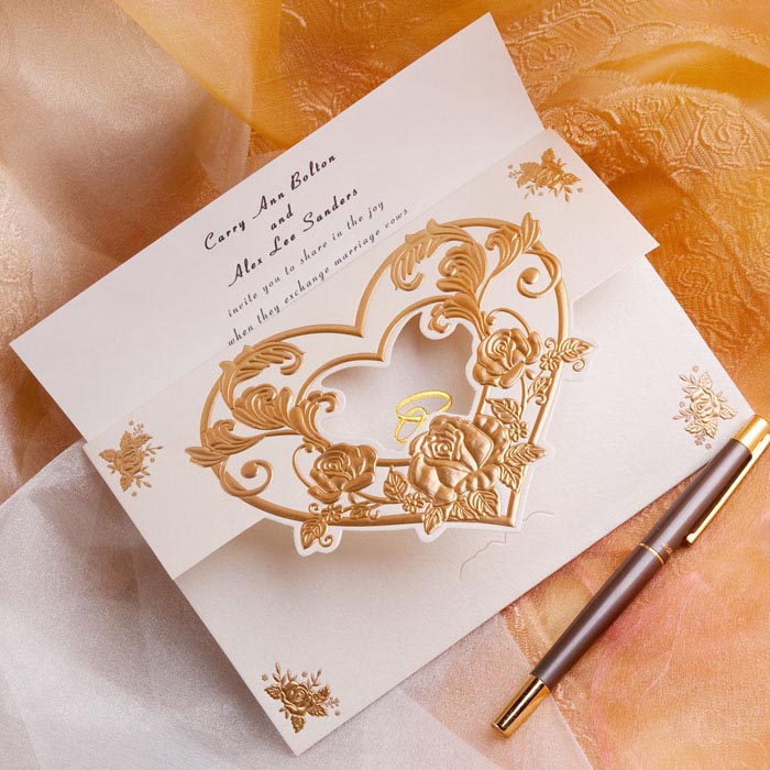 Gold wedding invitation