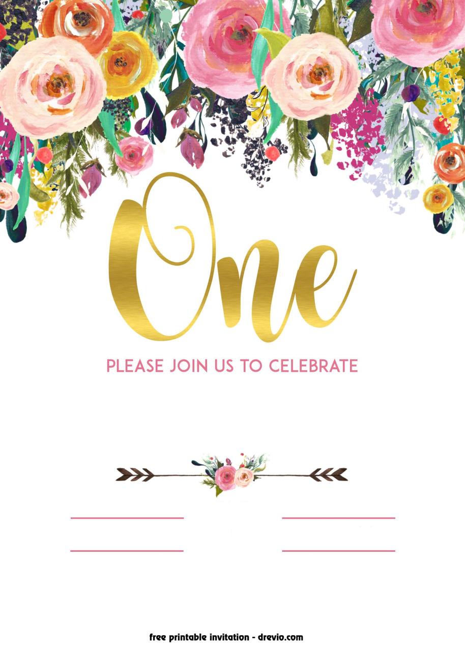 FREE Printable 1st Birthday Invitation – Vintage Style! | FREE Invitation Templates - Drevio