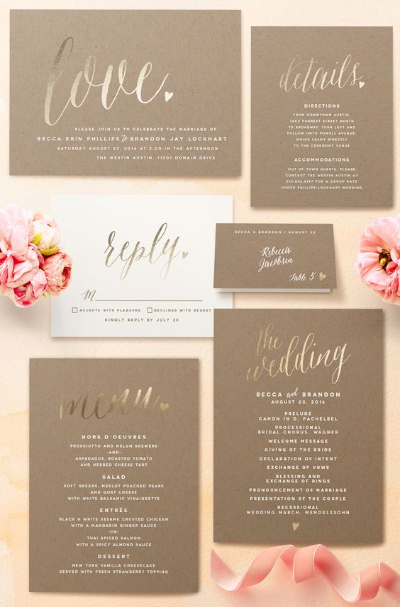 21 Gorgeous Gold Foil Printed Wedding Invitations