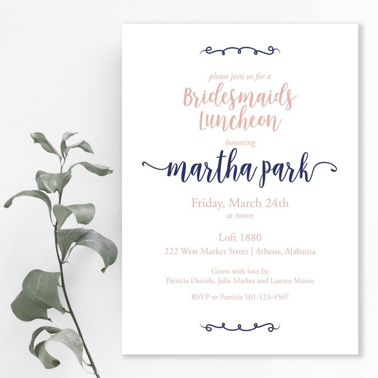 Bridesmaids Luncheon Invite – Brown Paper Crafts