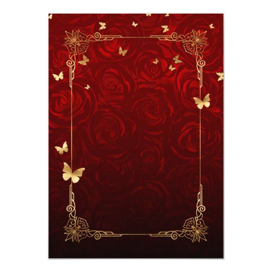 Vintage Red Rose Black Gold Elegant Quinceanera Invitation | Zazzle.com | Elegant quinceanera