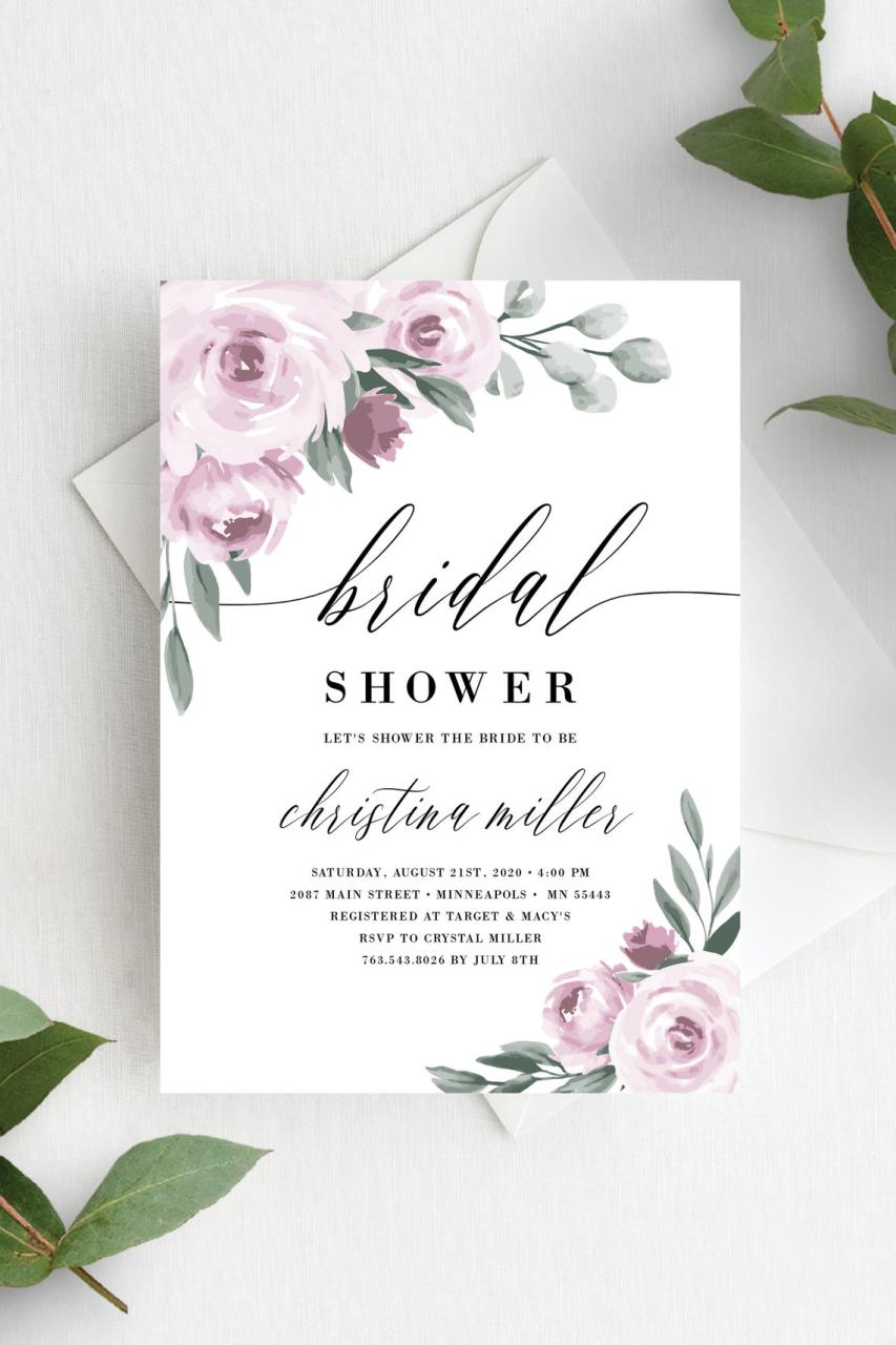Bridal Shower Invitation Template Editable Invite Template | Etsy