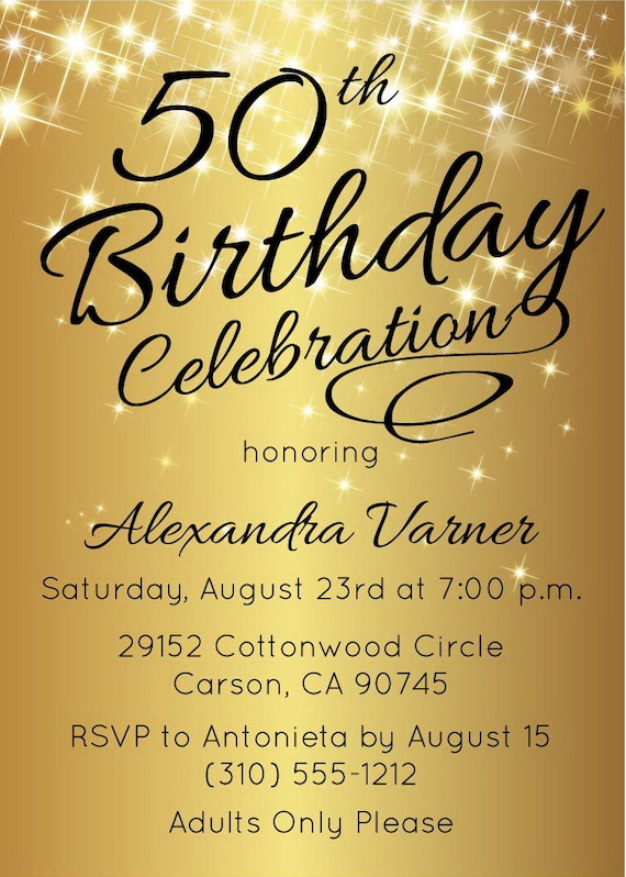 50Th Birthday Invitations - In Fact Funny And Uplifting Words My Be Perfect | Send Bottle Message
