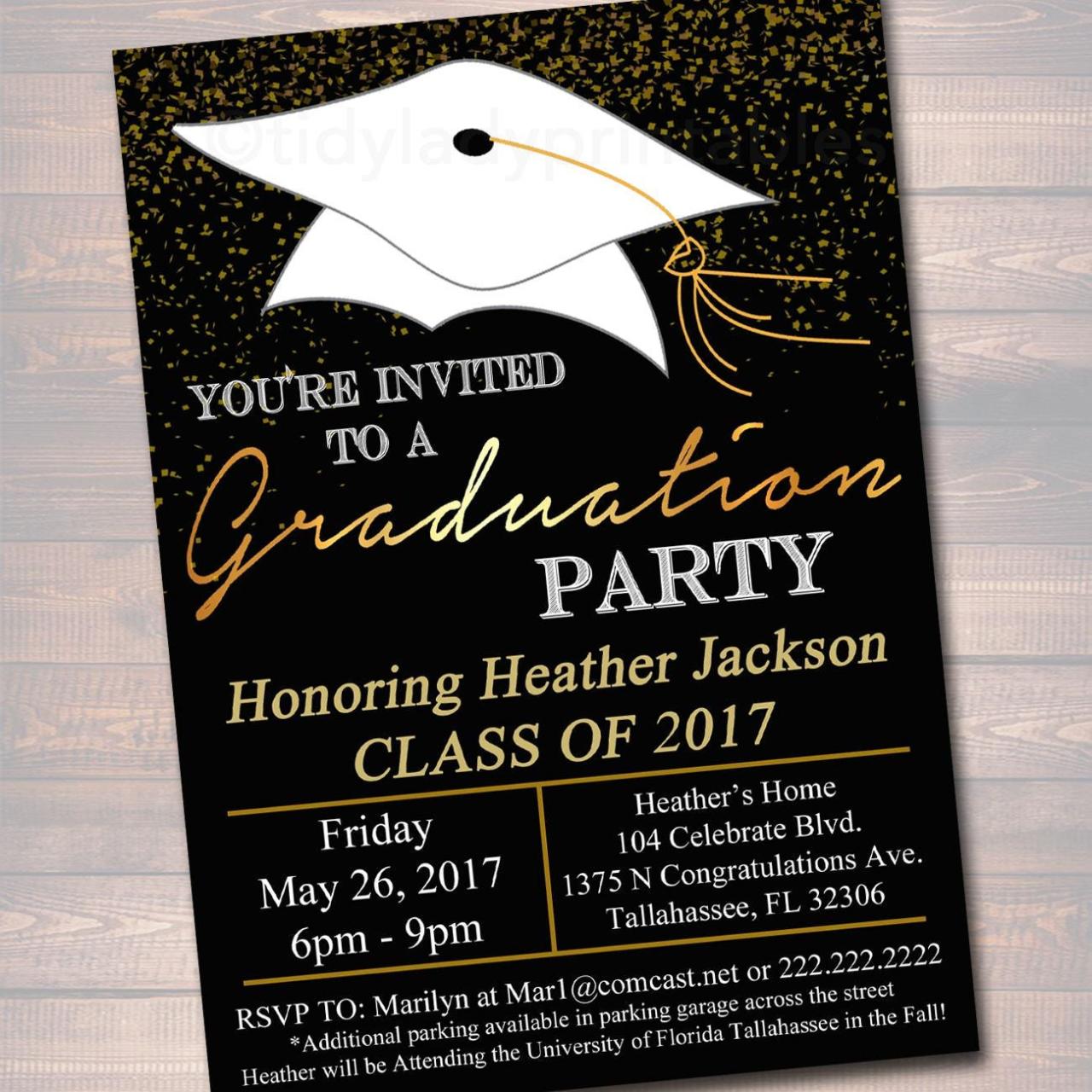 Editable High School Graduation Party Invitation