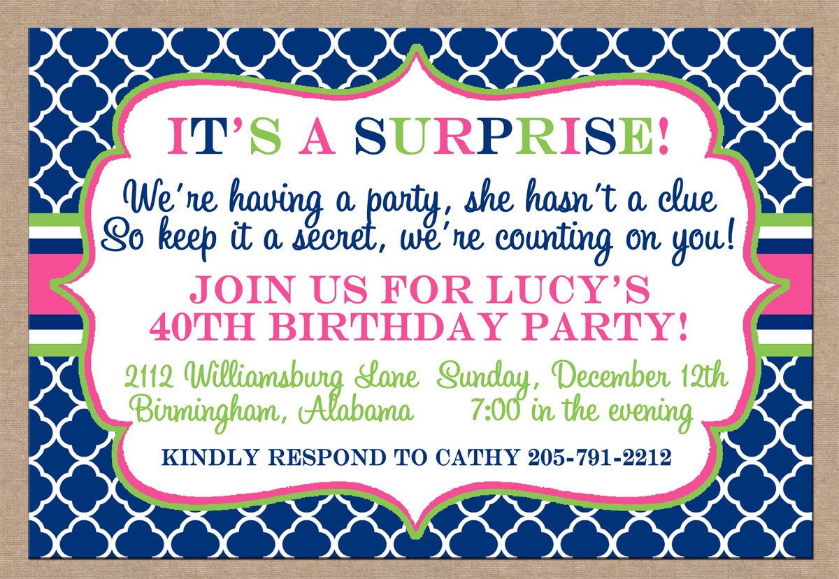 Surprise Birthday Party Invitations Templates | Drevio Invitations Design