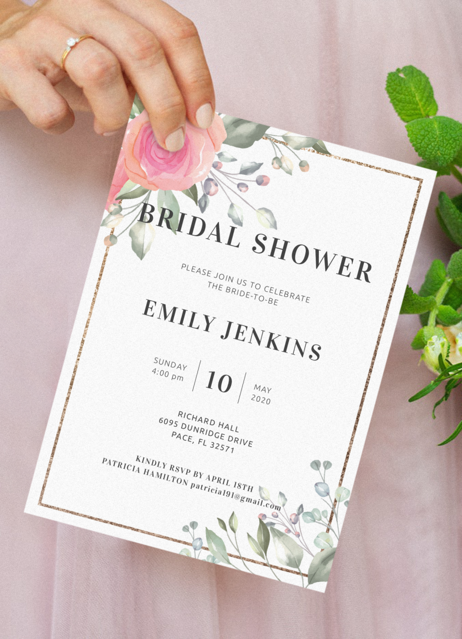 Elegant Lace Bridal Shower Invitation Template